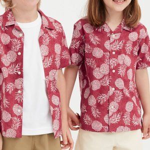 Reyn Spooner x Uniqlo Cotton Pineapple Short Sleeve Hawaiian Shirt Red (Size 13)